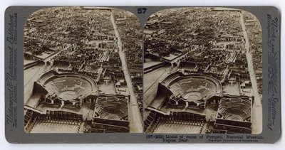 ポンペイ遺跡のモデル、アンダーウッドトラベルライブラリ、1895年（セピア写真） 作： Italian Photographer